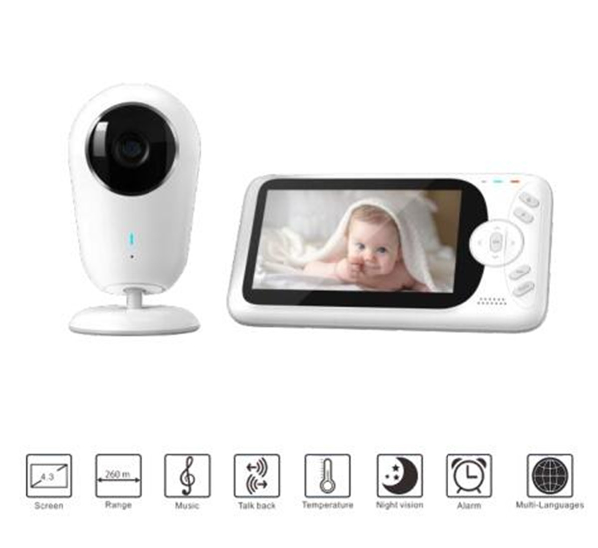 Home Security Cameras Wireless - Monitor de bebé inalámbrico Full HD