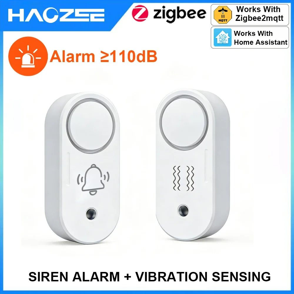 Home Security Options - Haozee Zigbee-sirena de alarma de 110dB,