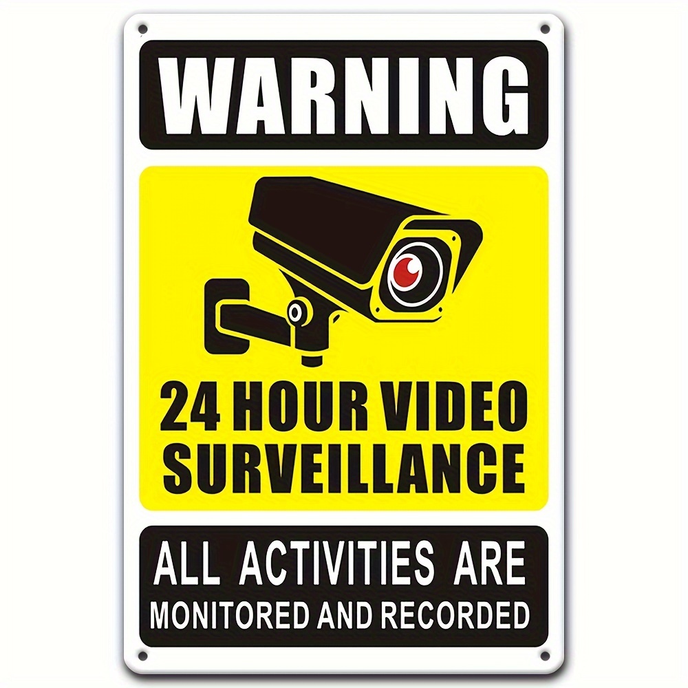 Home Security Electronics - Señal de advertencia de videovigilancia 24/7,