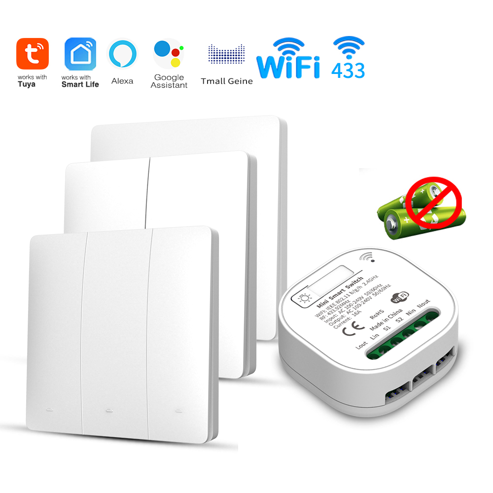 Home Security Battery - Interruptor de Luz Inteligente WiFi Tuya,