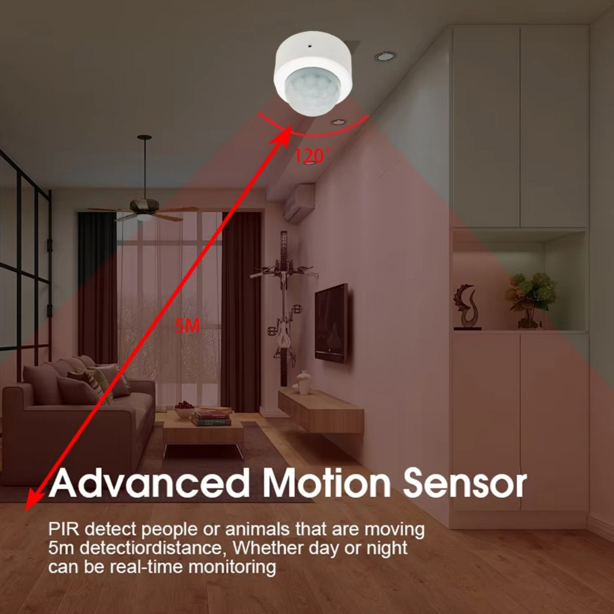 Sensor de Movimiento PIR Zigbe - Home Security With Alarm reseña y precio