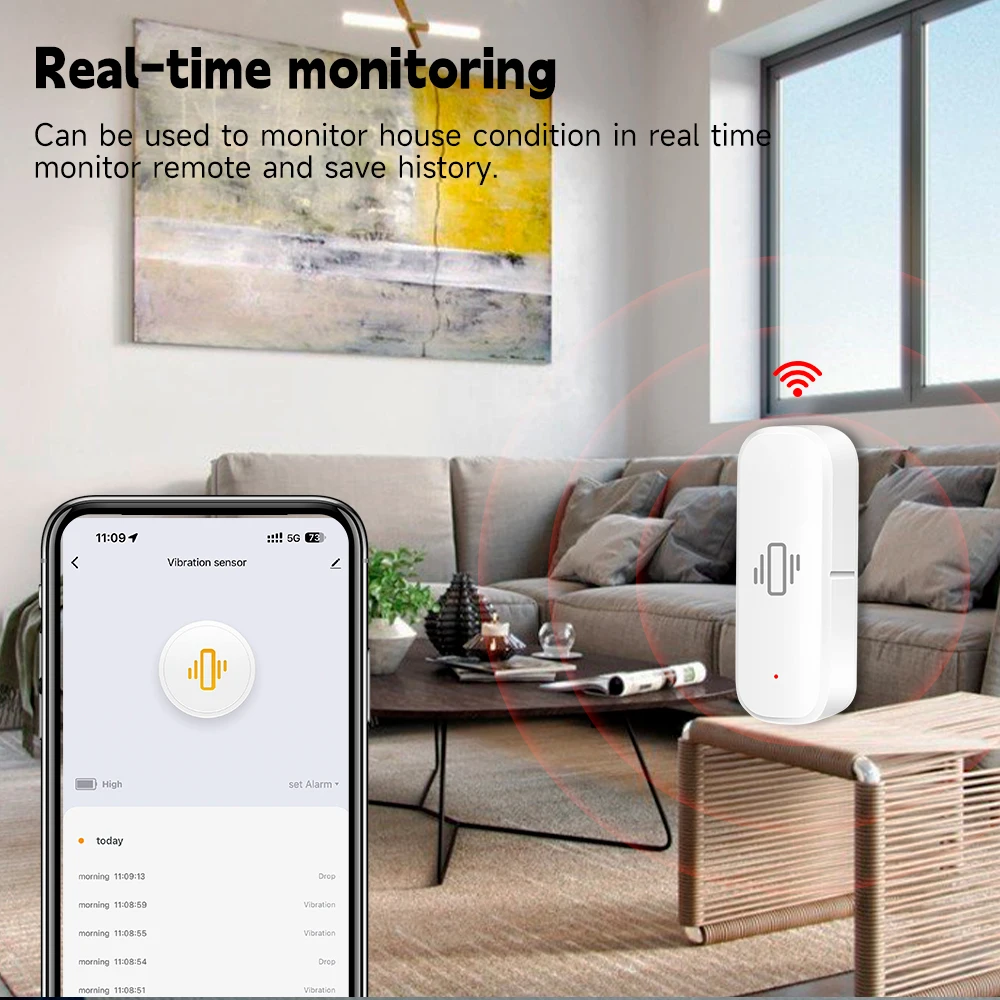 Sensor de Vibración Inteligent - Home Security With Alarm reseña y precio