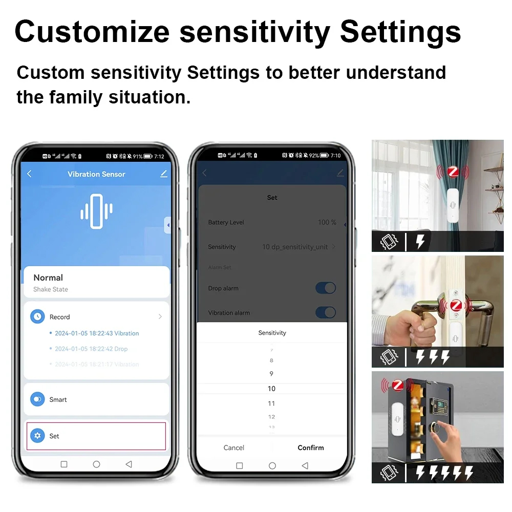 Sensor de vibración inteligent - Home Security Tools reseña y precio