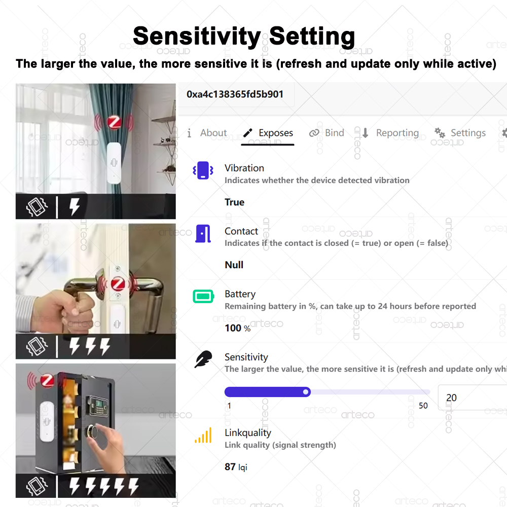 Sensor de vibración inteligent - Home Security Tools reseña y precio