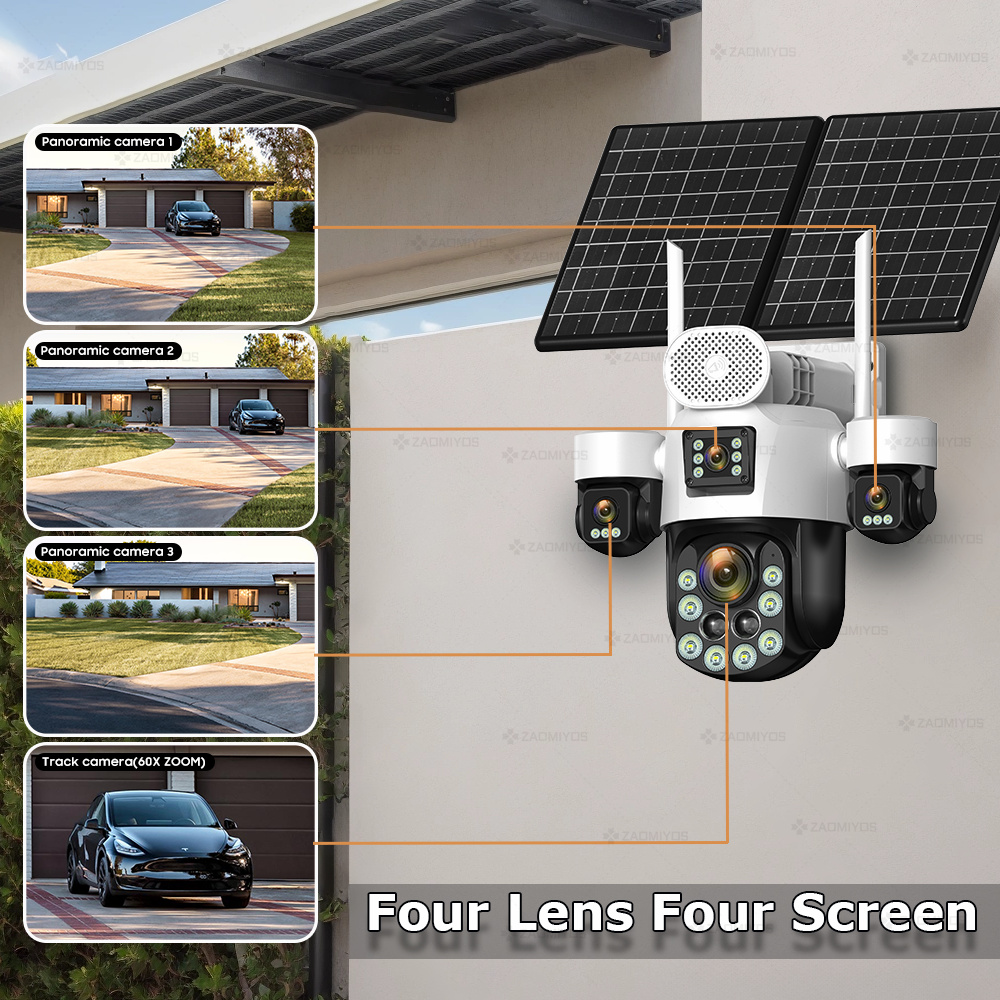 Cámara Exterior de 4 Lentes co - Home Security Tips reseña y precio