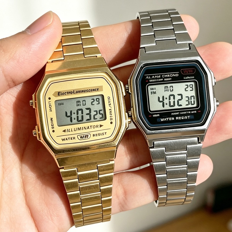 Reloj de pulsera F91W, resiste - Home Security Electronics reseña y precio