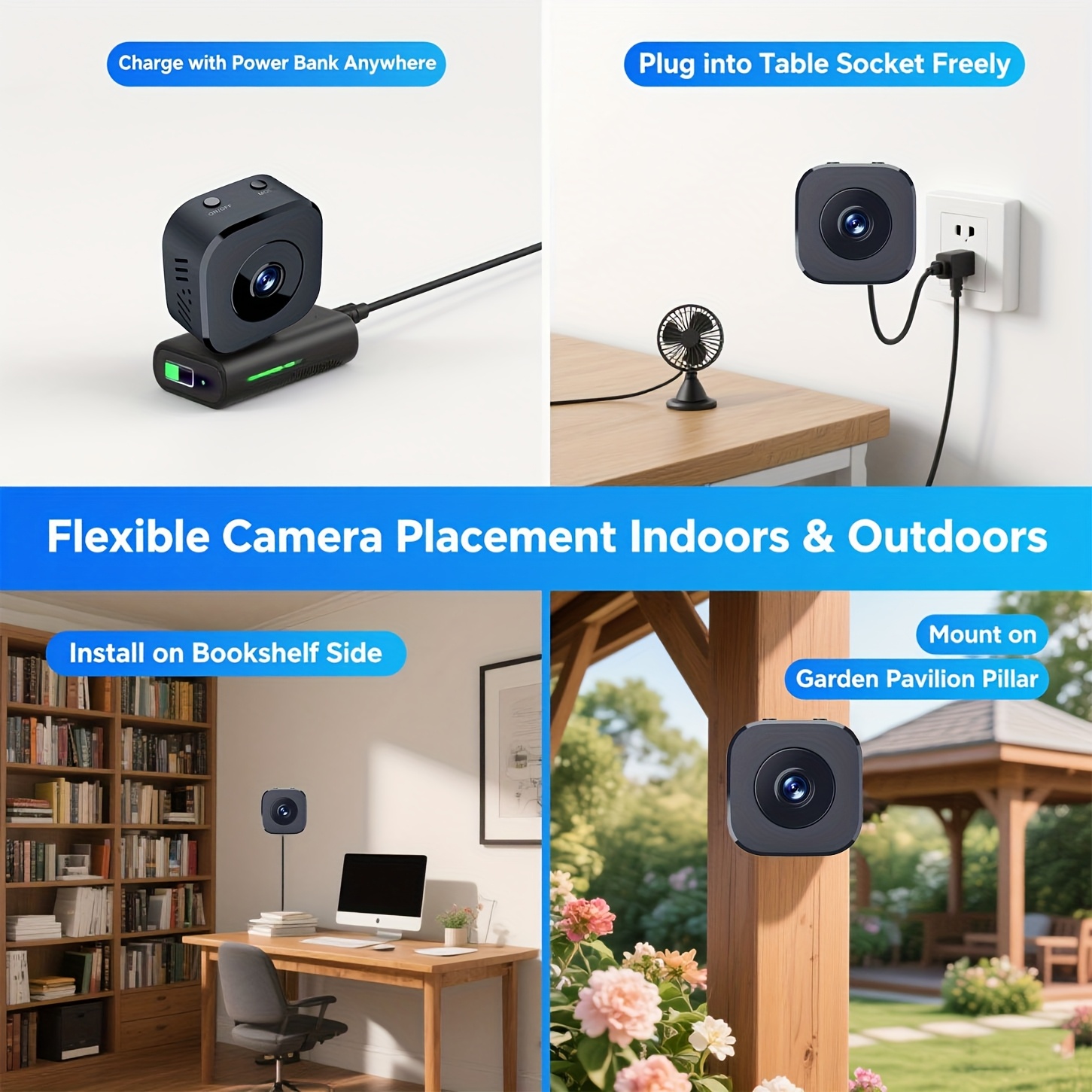 Mini cámara WiFi HD de 1080P,  - Home Security With Monitoring reseña y precio