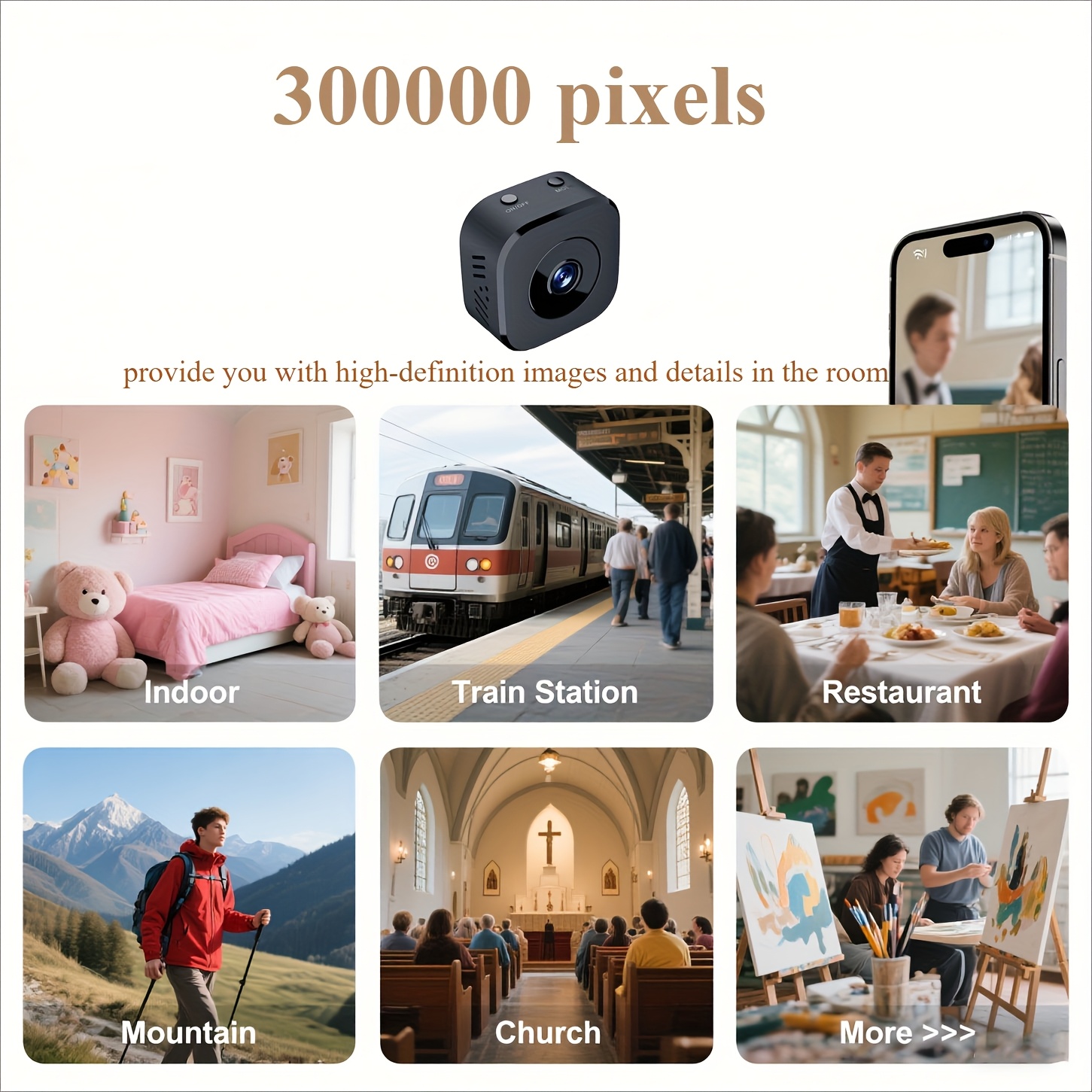 Mini cámara WiFi HD de 1080P,  - Home Security With Monitoring reseña y precio