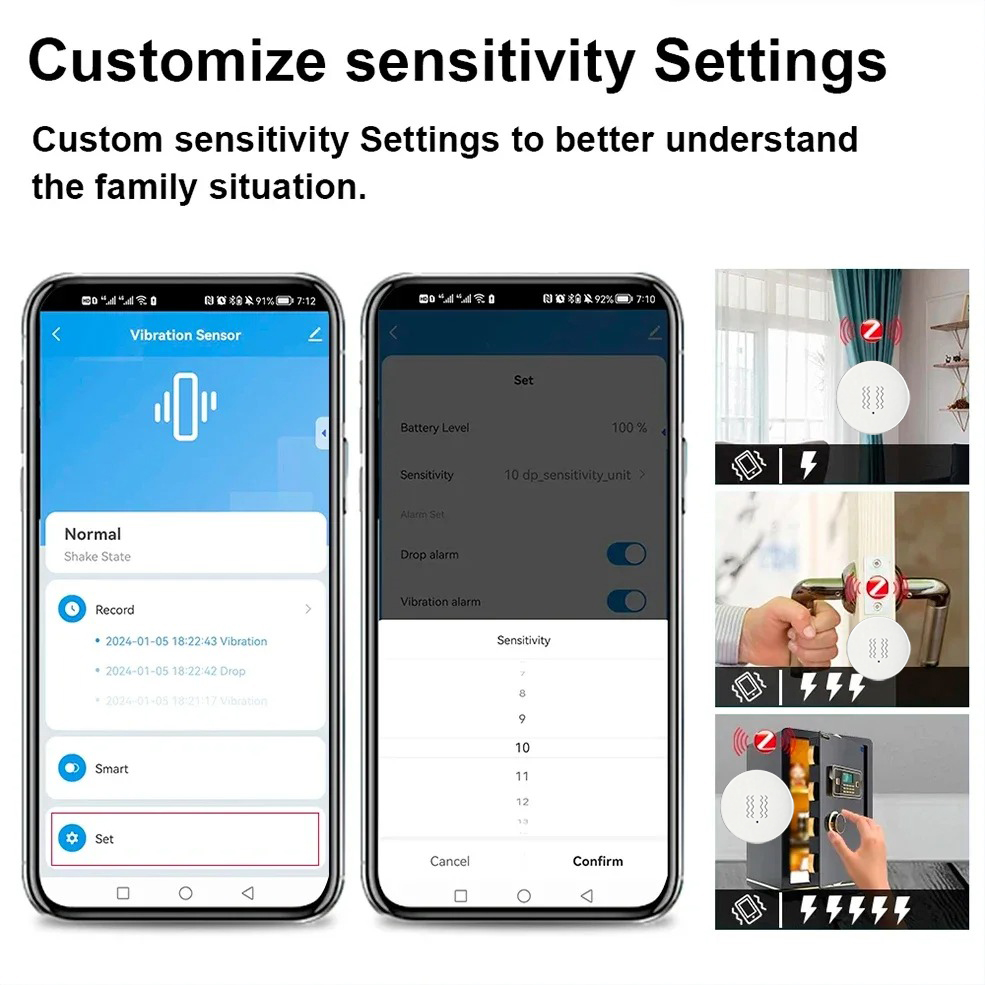 Sensor de Vibración Inteligent - Home Security With Alarm reseña y precio