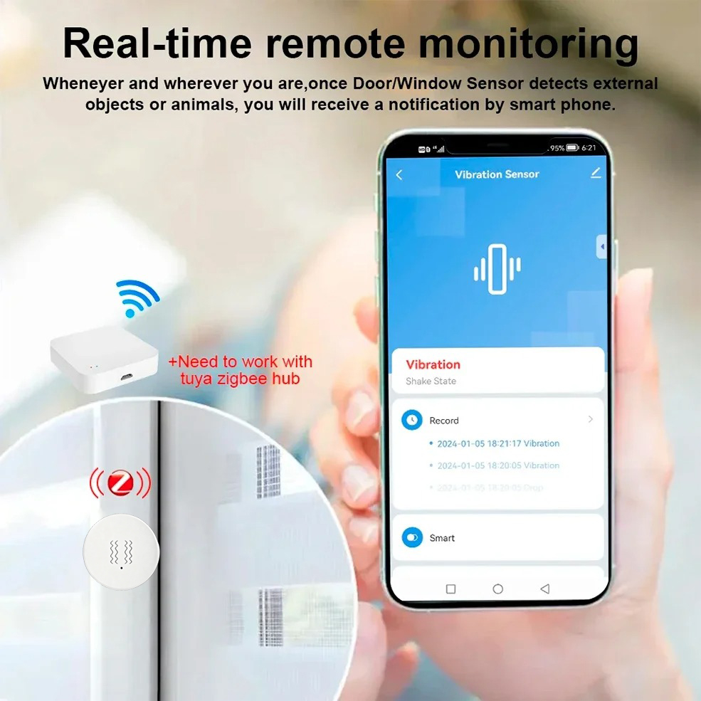 Sensor de Vibración Inteligent - Home Security With Alarm reseña y precio