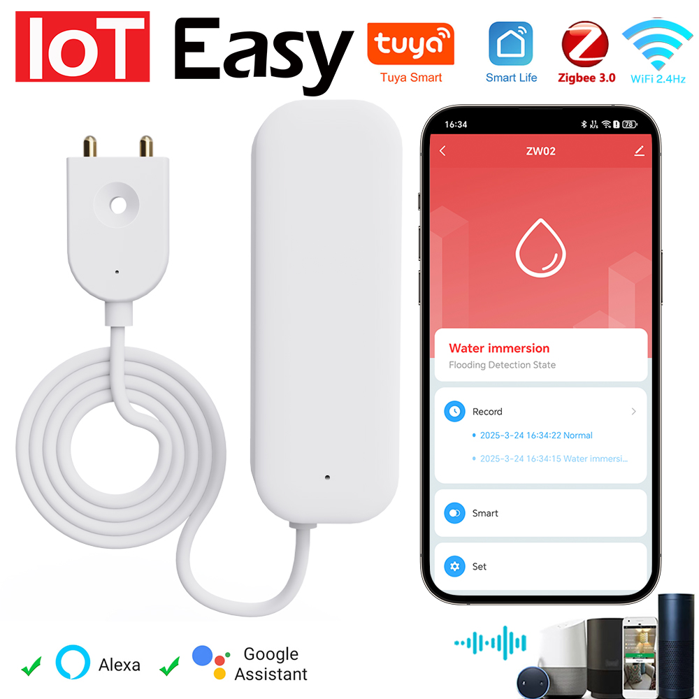Tuya WiFi ZigBee Sensor de agu - Home Security Tools reseña y precio
