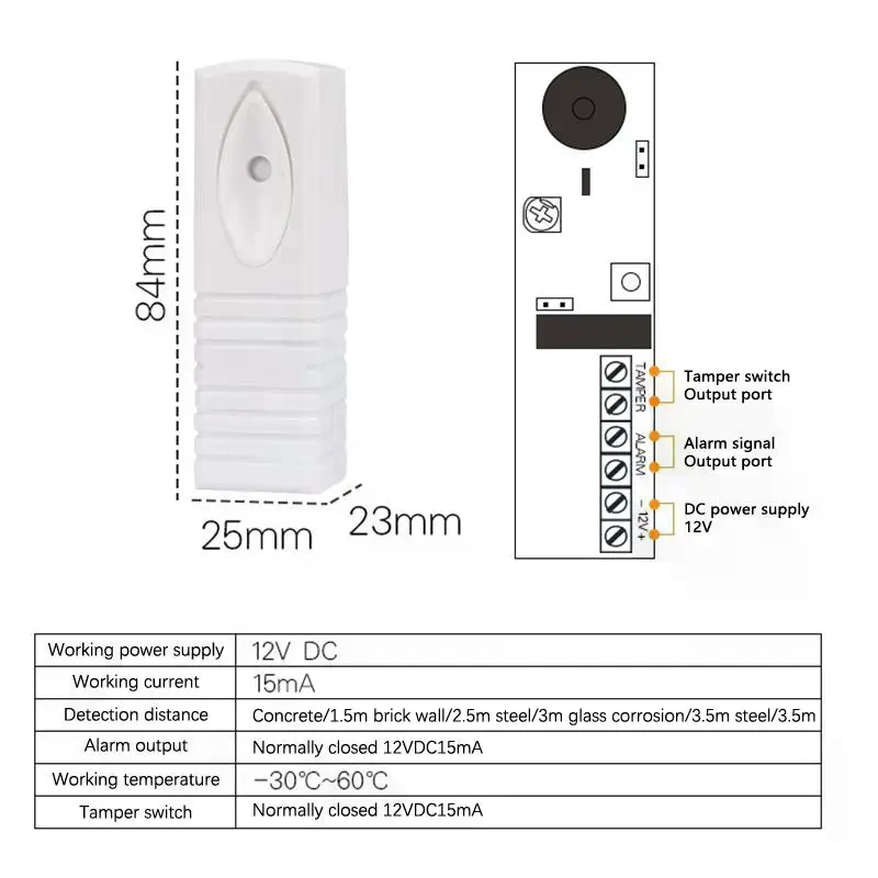 Sensor de alarma de vibración  - Home Security With Alarm reseña y precio